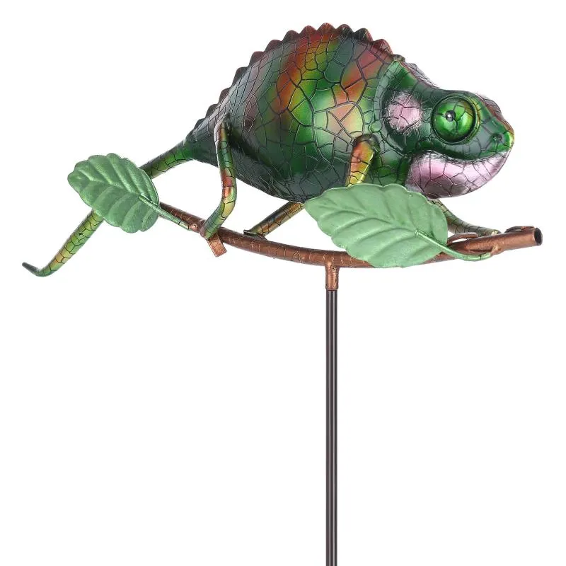 Tooarts Lizard Stake Wild Animal Decoration Large Garden Iron Yard Outdoor Lawn Green Decorations