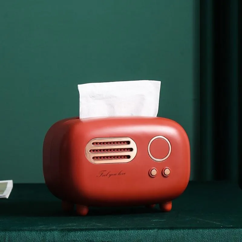 Toilet Paper Holders Retro Radio Model Tissue Box Home Deacor Desktop