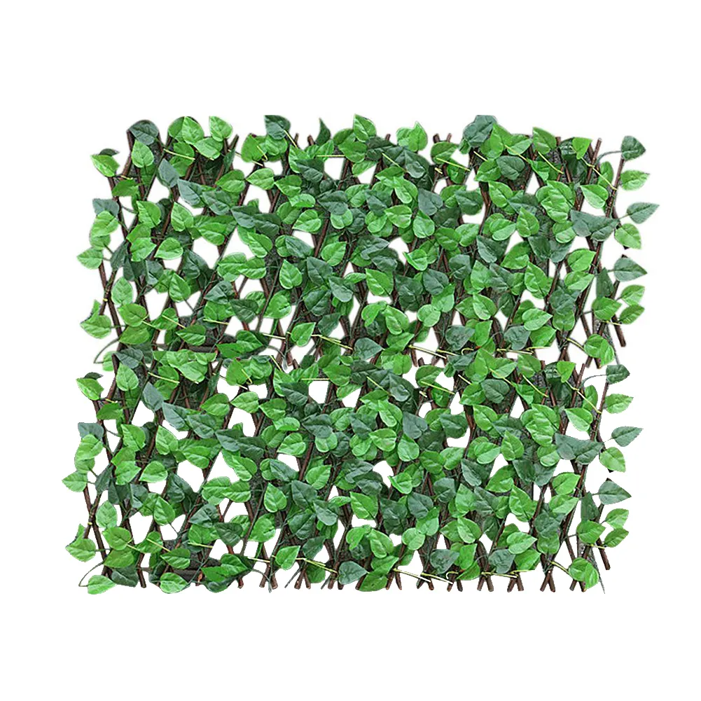 قابل للتعديل قابل للسحب المبارزة Trellis الاصطناعي ورقة خضراء كرمة في الهواء الطلق حديقة الديكور الخصوصية توسيع لوحة السياج الخشبية 10 قطع