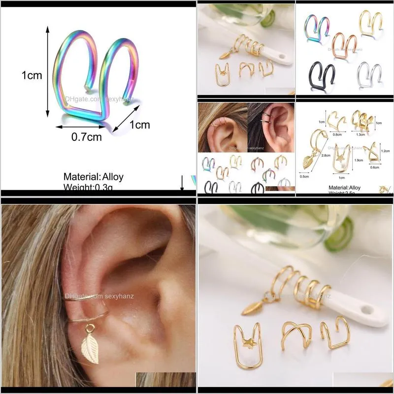 vintage ear cuffs gold leaf ear cuff clip earrings for women climbers no piercing fake cartilage earrings clip ear wrap qylikc