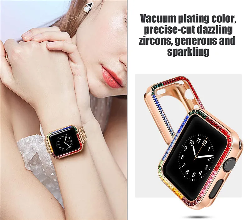 Luxury Diamond Metal Protective Cover For Apple Watch Series 7 45mm Fits 41mm 38mm Current Covid Cases From Tours 9.65 DHgate.Com