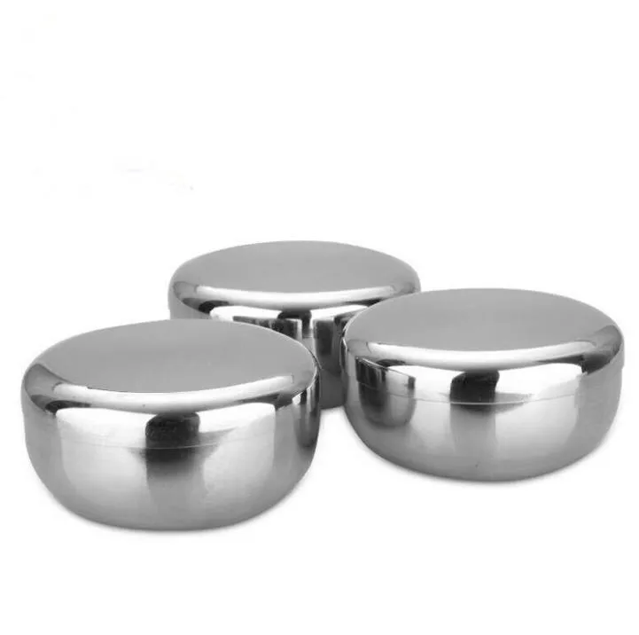 Stainless Steel Bowl Korean Big Cooked Rice Bowl With Cover 10cm 12cm Kimchee Thickening Baby Children Bowls Tableware SN4346