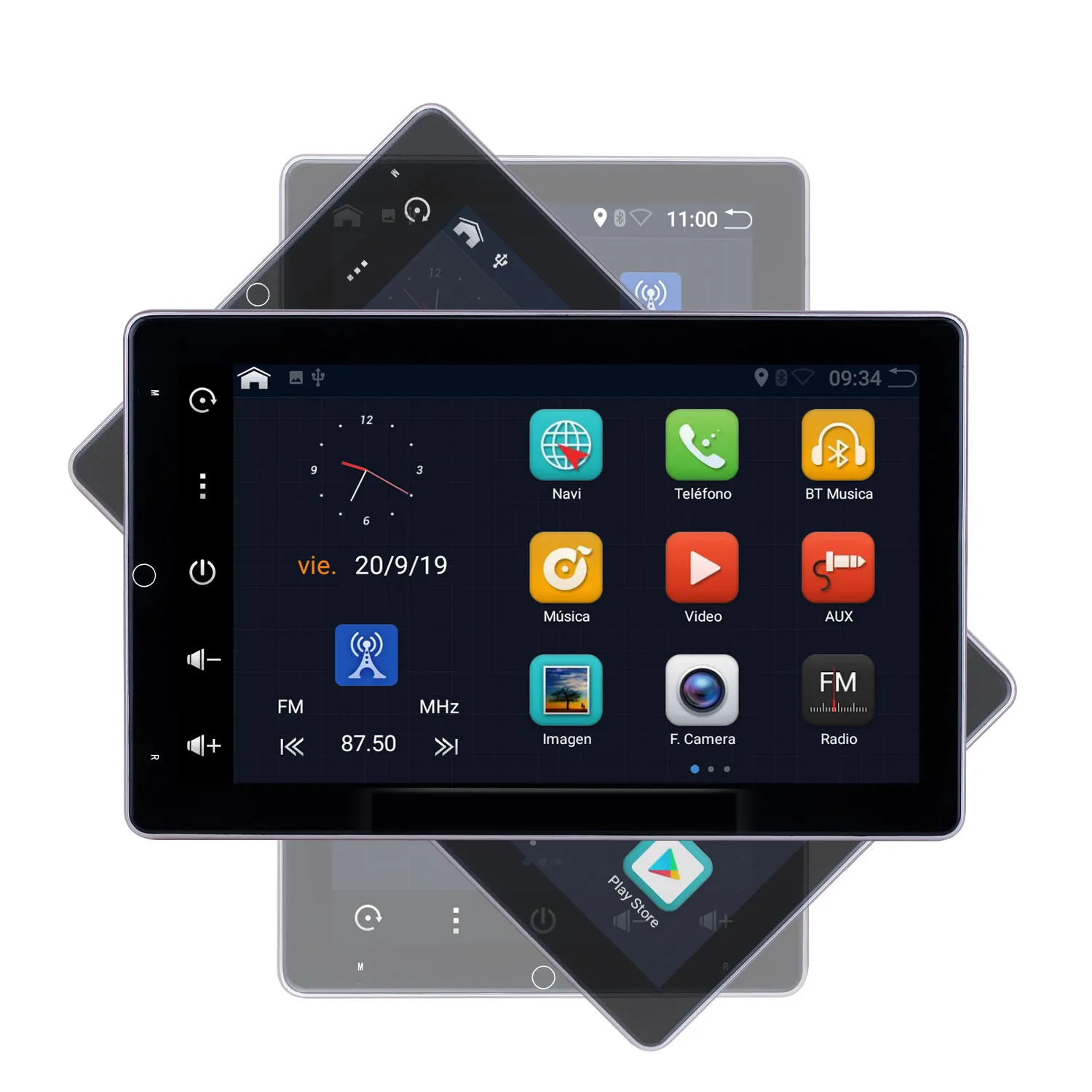 Android 10,1-дюймовый автомобиль Video Универсальный радио GPS мультимедийный проигрыватель с HD 180 Rotatable экран WiFi поддержка Carplay DVR SWC