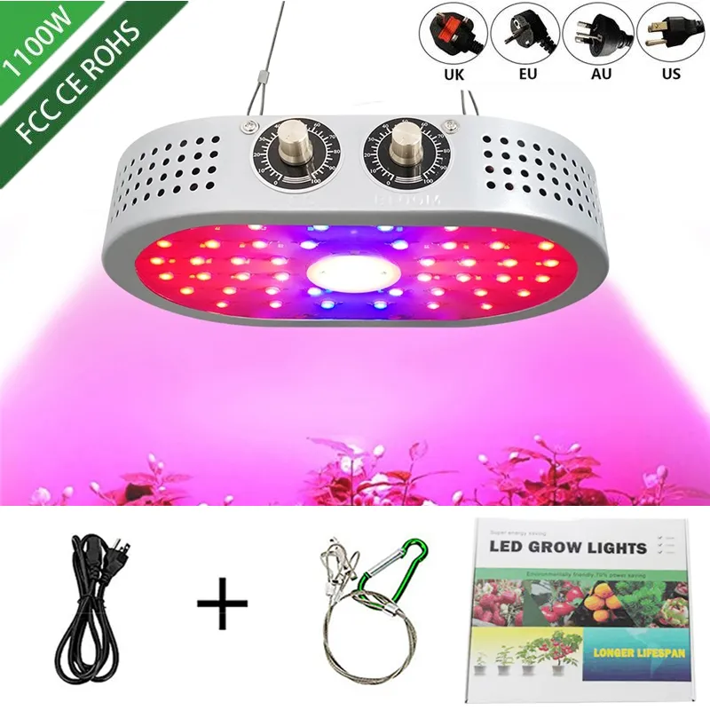 1100W LED Grow Light Phyto AC85V-265V Lampen Volledige spectrumverlichting voor Indoor Seedling Tent Greenhouse For FitOlamp Plantlamp