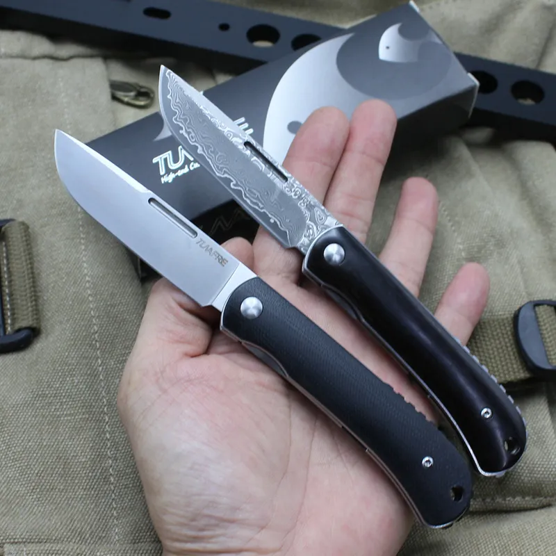 Tunafire GT962 Outdoor Carry Short Knife D2 Blade G10 handle Black Camping self defense hunting cutter EDC Hand tool