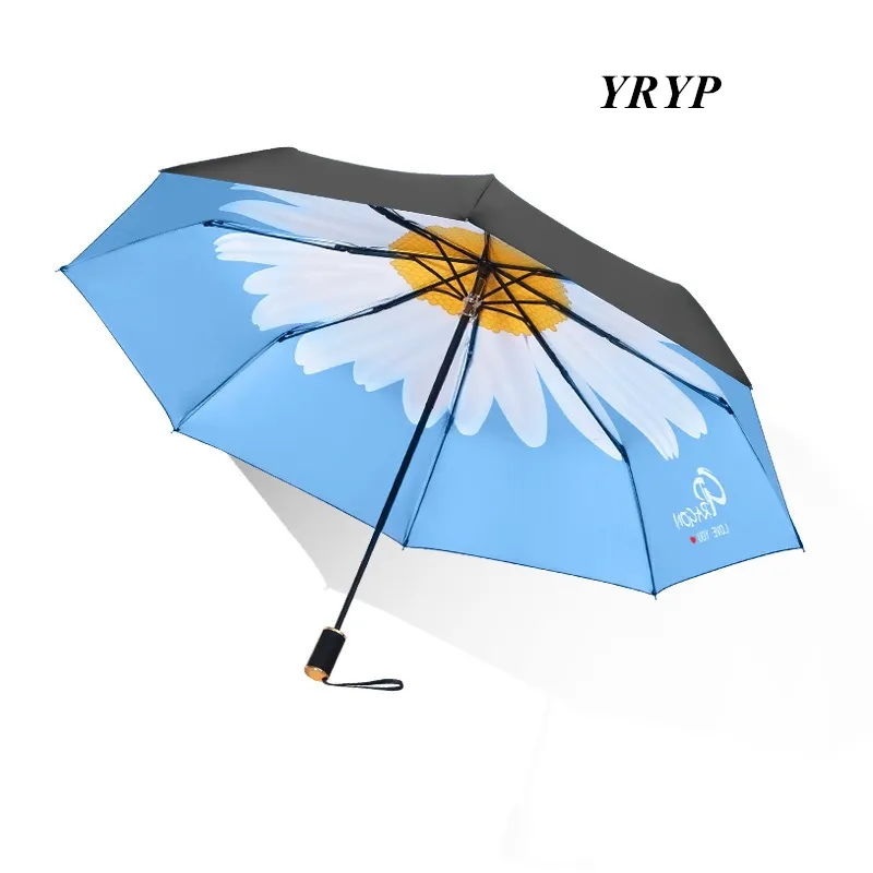 Цветочная ромашка автоматическая складная дождь зонтик ветрозащитный зонтик женские подарки солнцезащитный крем УФ защита от солнца зонтики
