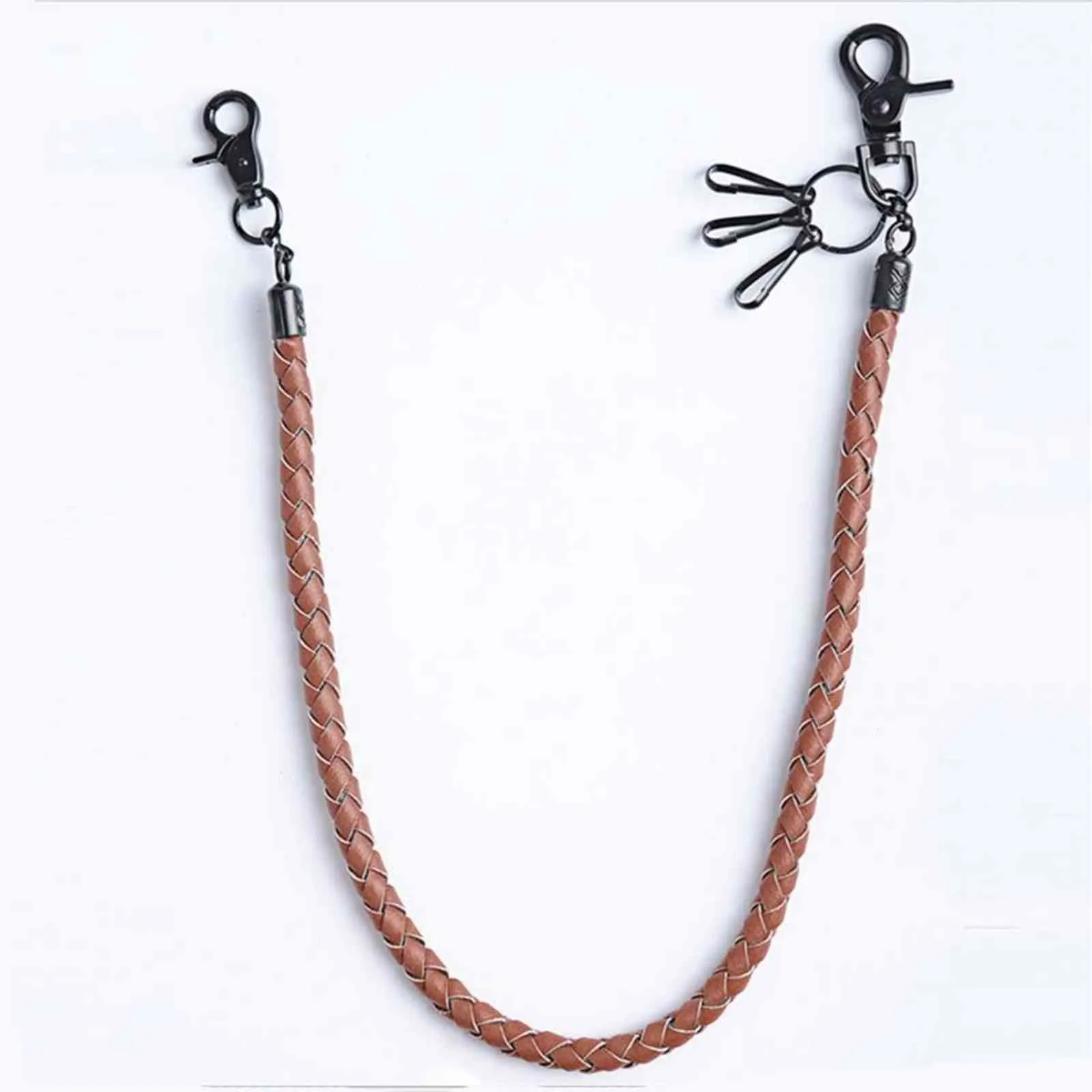 Mens Classic Punk Leather Mens Leather Keychain For Jeans