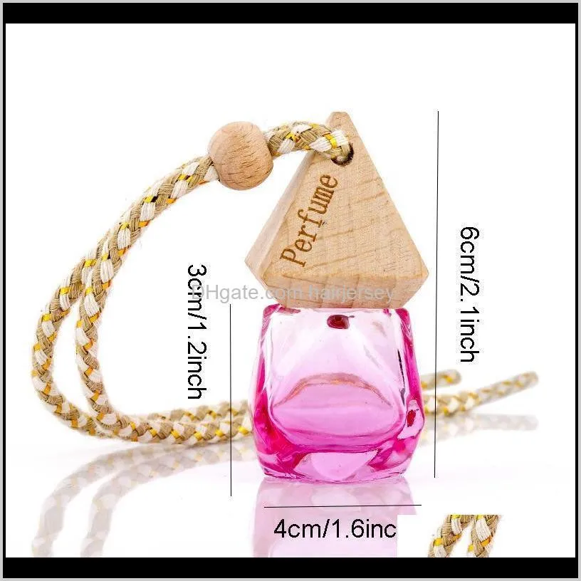 car perfume bottle pendant essential oil diffuser 9 colors bag clothes ornaments air freshener pendant empty glass bottle perfume