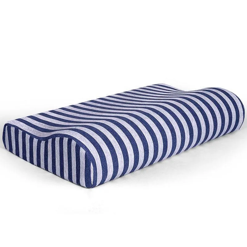 Pillow Stripes Sova Bed Memory Foam Orthopedic Kudde Kvinnor Män Använd Söt