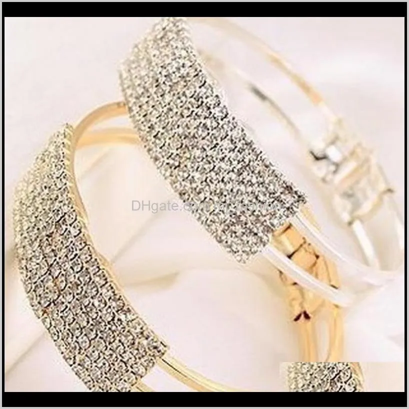 Bracelets Jewelryfashion Women Bangle Wristband Bracelet Crystal Cuff Bling Lady Gift Girls Wedding Korean Jewellery Ps1915 Drop Delivery 202