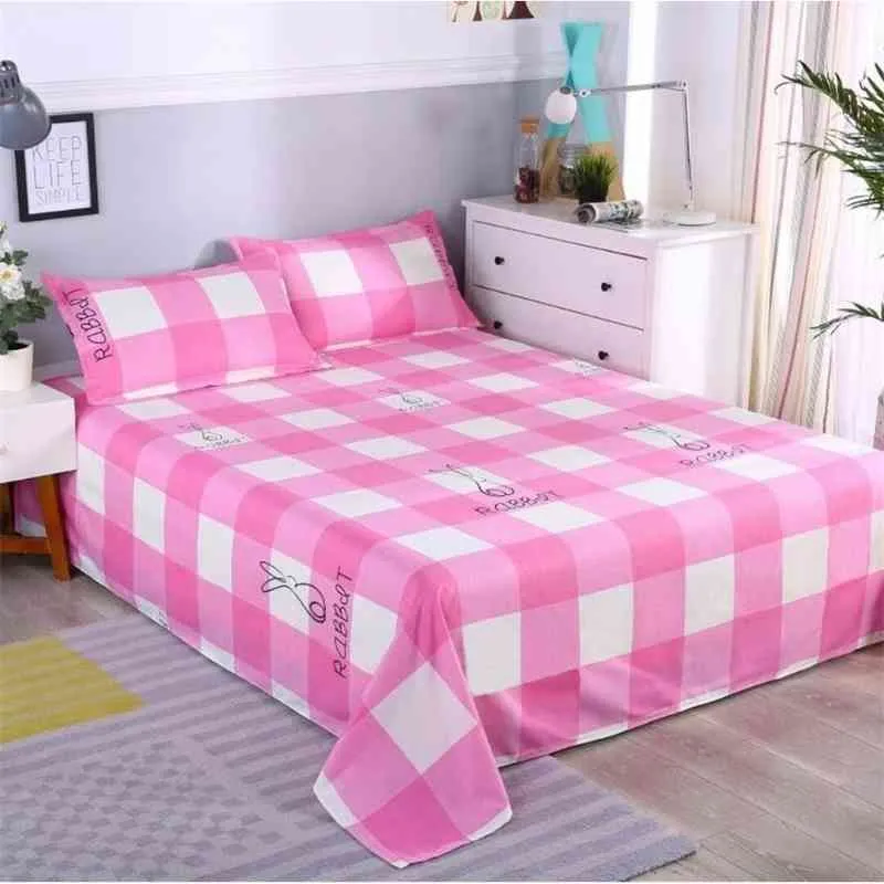 Pink Romance Double / Simple Textile Literie Drap de lit Tendance Matelas de ménage Couvre-lit Cherry Chambre (sans taie d'oreiller) F0144 210420