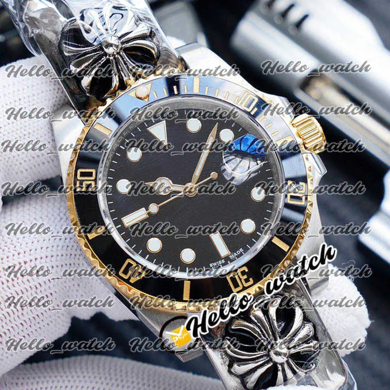 watches men luxury brand 1016613 116615 Automatic Mens Watch Black Dial Black Ceramics Bezel 316L Steel 3D Big Skull Vintage Band discount