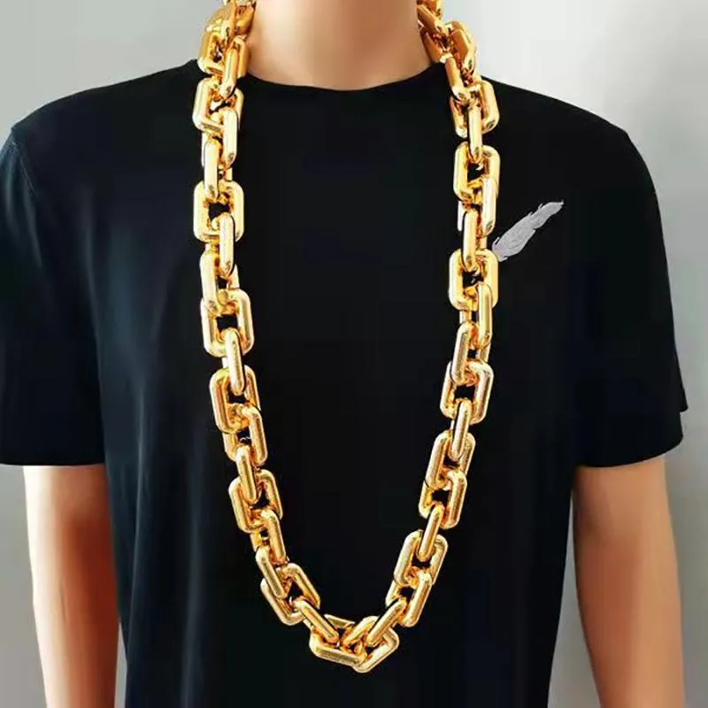 Ketten Acryl Halskette Sperrige Hip Hop Dicke Große Goldkette Goth Stil Männer Frauen Schmuck Geschenke Halloween Kunststoff Zubehör Rock281s