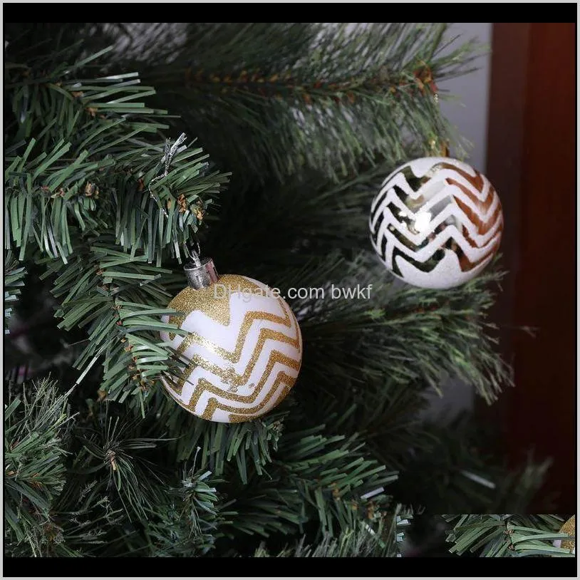 24pcs white gold mixed christmas tree decor balls xmas party hanging ball 201128