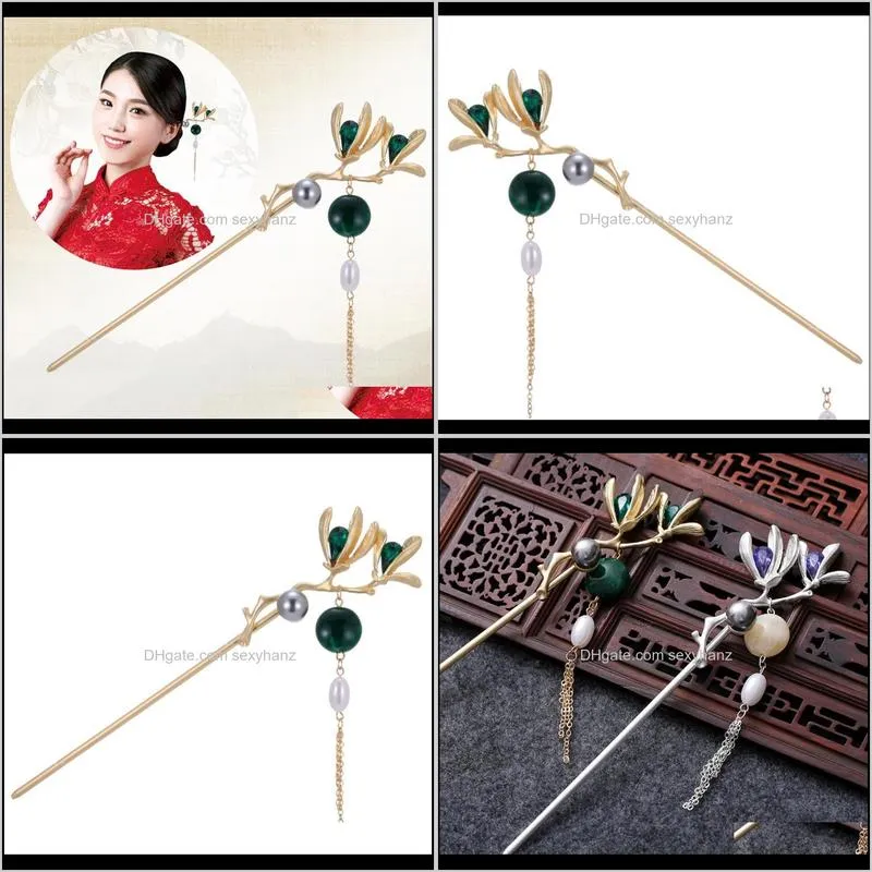 chinese magnolia hair stick traditional hair chopsticks vintage tassel pin chignon pin chopsticks styling mak
