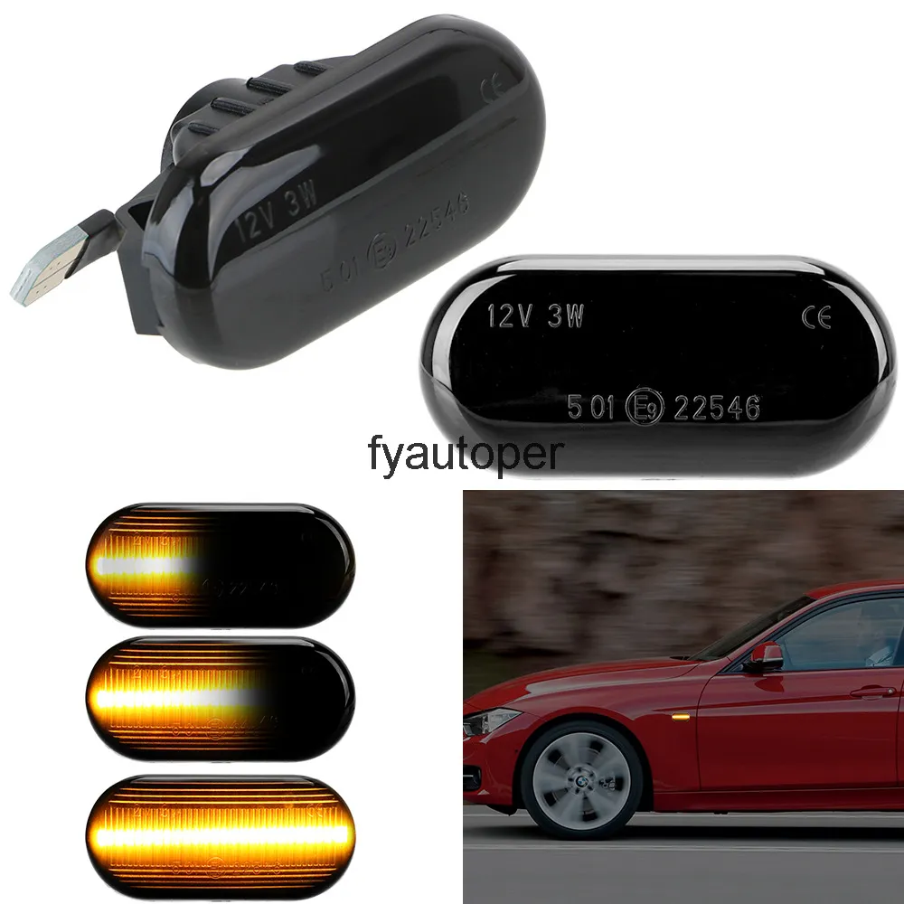 Lámpara de parpadeo de la luz de la señal de giro un par de marcador lateral dinámico de coche LED