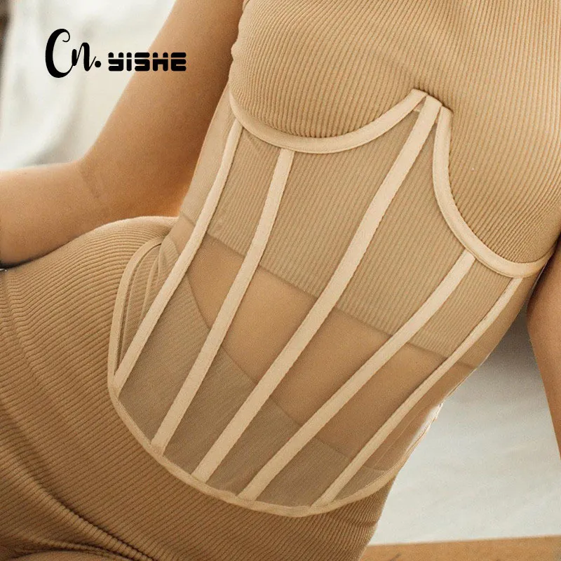 Corset Court Femme Maille Respirante Transparente - Top Superposé Léger Pour Style Et Confort