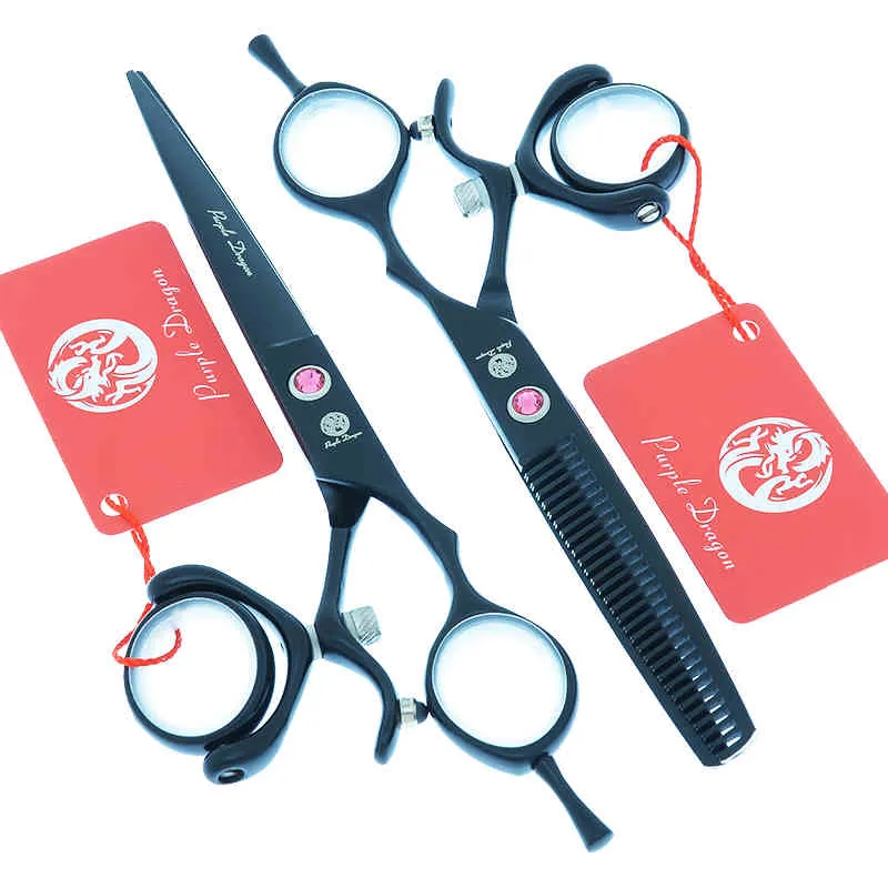 Purple Dragon 6 Inch Hair Thinning Cutting Professional Hairdressing Scissors 440C Swivel Thumb