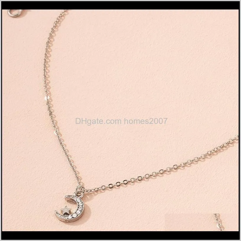 2021 ins gold chain heart crescent moon star minimalism minimalist choker necklaces korean fashion women party jewelry