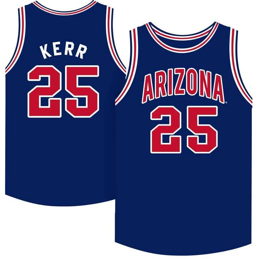 25 Steve Kerr, Arizona Wildcats, hochwertiges Basketball-Trikot, weiß, Retro-Klassiker, Herren-Trikots mit individuell genähten Nummern und Namen