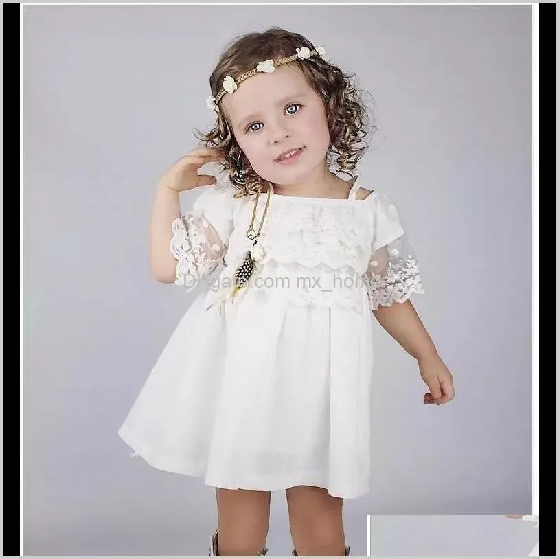 Baby girls spets strapless klänning barn suspender prinsessa barn sommar vit kjol barn boutique kläder umixf 4oqxu