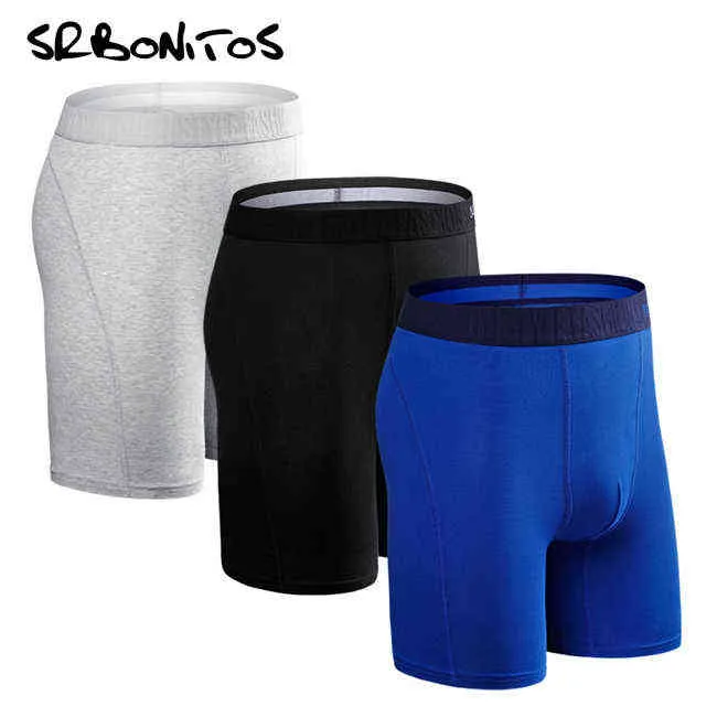 Mens Cotton Boxer Shorts Set Long Leg Compression Underwear For