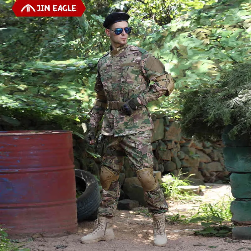 Tacksuit Uniforme militar Camuflaje Táctico Ropa Táctica Traje de combate  Hombres Ejército Fuerzas especiales Airsoft Militar Soldier Abrigo + Juego