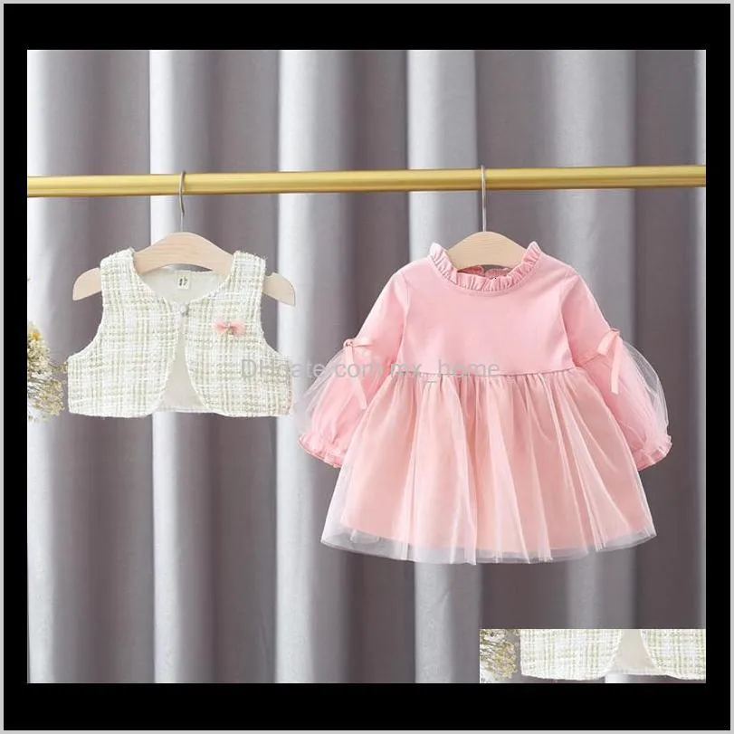 2021 new spring set vest jacket + tutu suit for girl`s baby girl clothes princess birthday sets j8p8