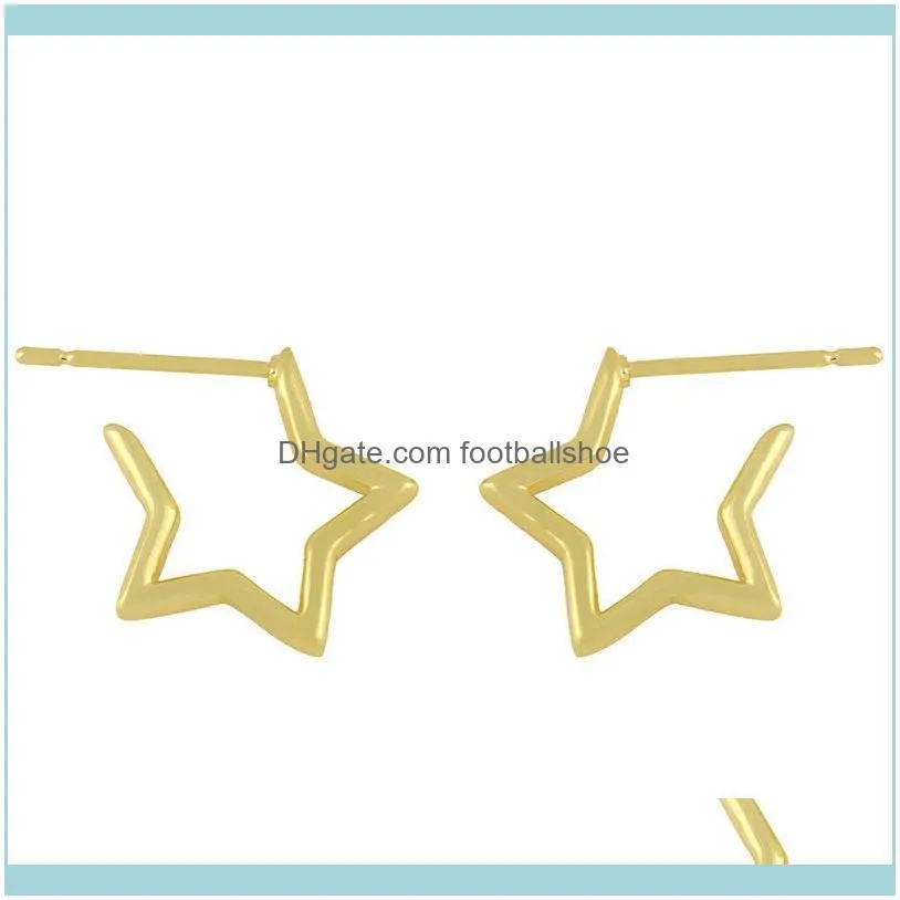 Designers Five pointed star simple cold wind metal love peach female personality Earrings