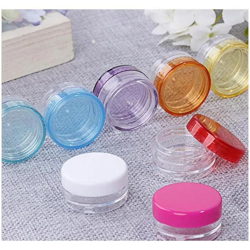 5g plastic cosmetic pot jar empty cosmetic sample container travel refillable small packaging bottle for make up eye shadow