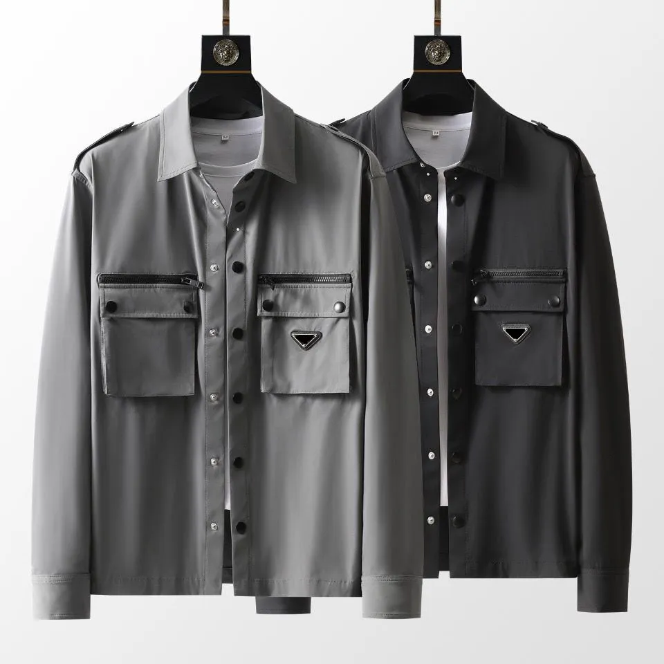 2021 단색 컬러 툴링 자켓 남성 한국어 패션 느슨한 비즈니스 캐주얼 재킷 Mens Harajuku Streetwear 사회 긴팔 방수 방수