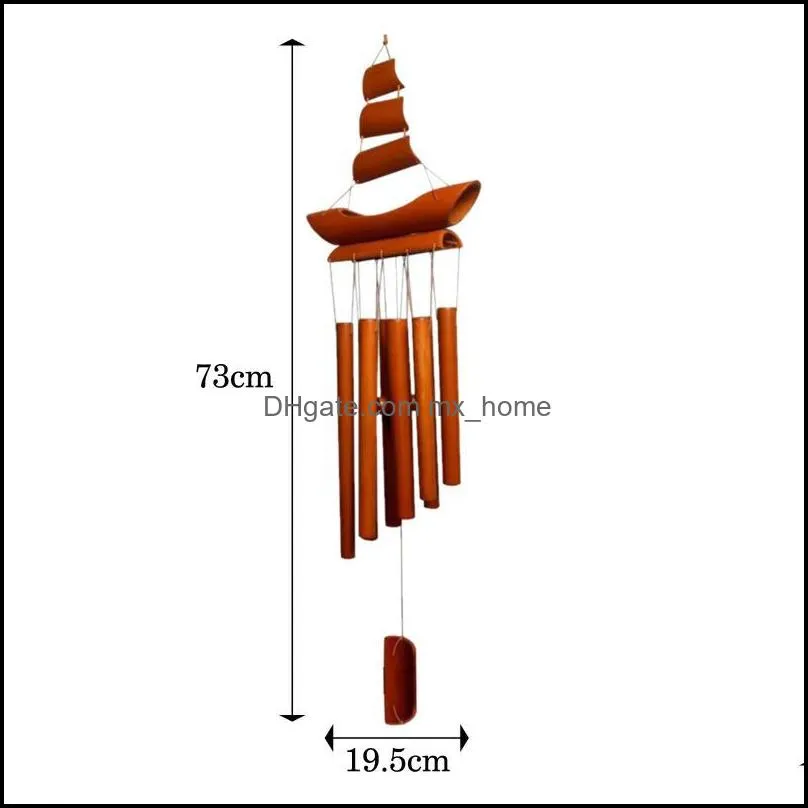 Garden Decorations Handmade Bamboo Wind Chimes Craftsmanship Big Bell Tube Coconut Wood Indoor And Outdoor Wall Hanging Chime