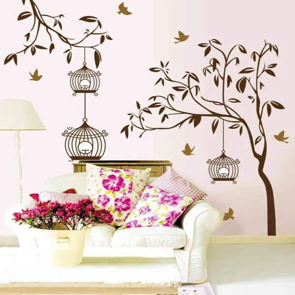 Poorminer Pegatinas De Pared De Jaulas De Pájaros Voladores, Calcomanías De Pared De Vinilo Para Habitación De Niños, Cuarto De Bebé, Dormitorio, Sala De Estar, Dormitorio, Decoración De Pared