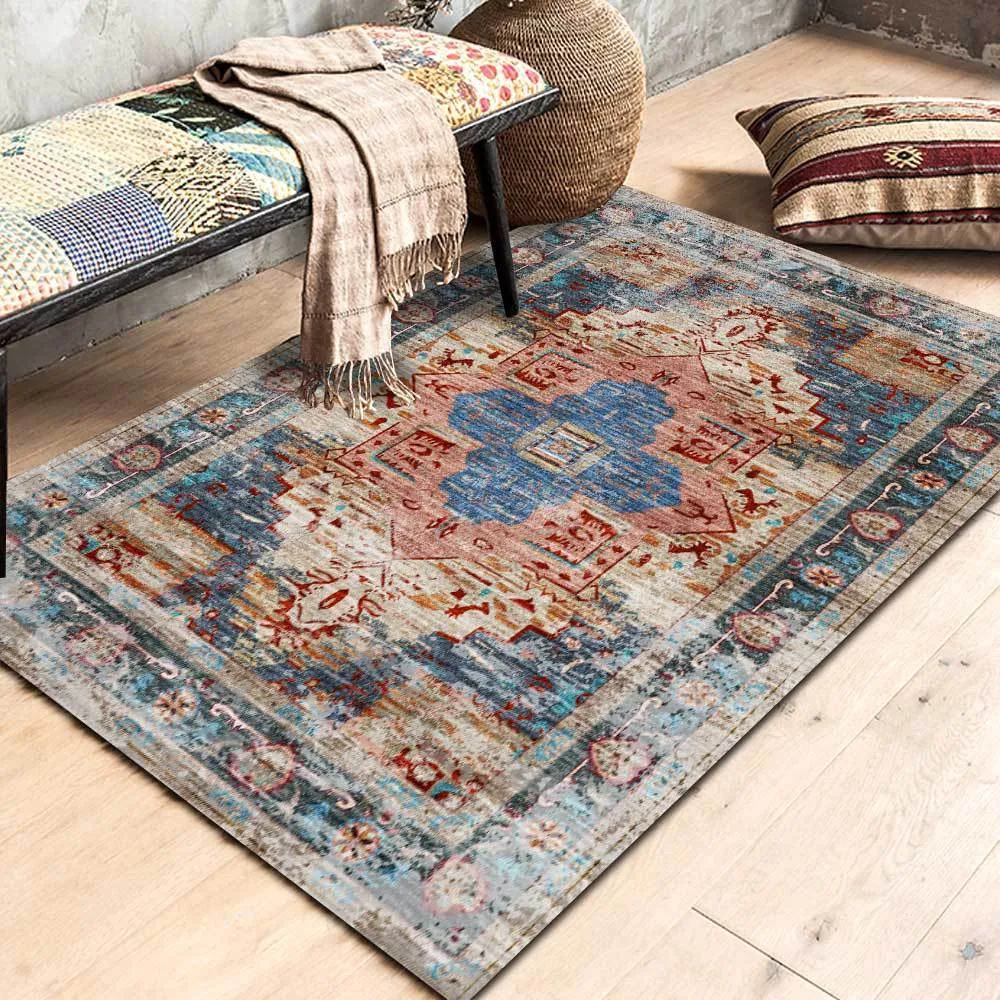 Böhmen Persiska Mandala Mattor Vardagsrum Sovrum Non-Slip Area Mattor Boho Marocko Etnisk Dörr Mats Gypsy 80x160 Dropshipping 210329