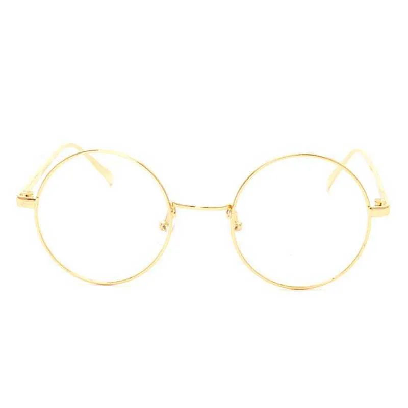 NEW korean retro full rim gold eyeglass frame nerd thin METAL PREPPY STYLE vintage spectacles round computer UNISEX black gold