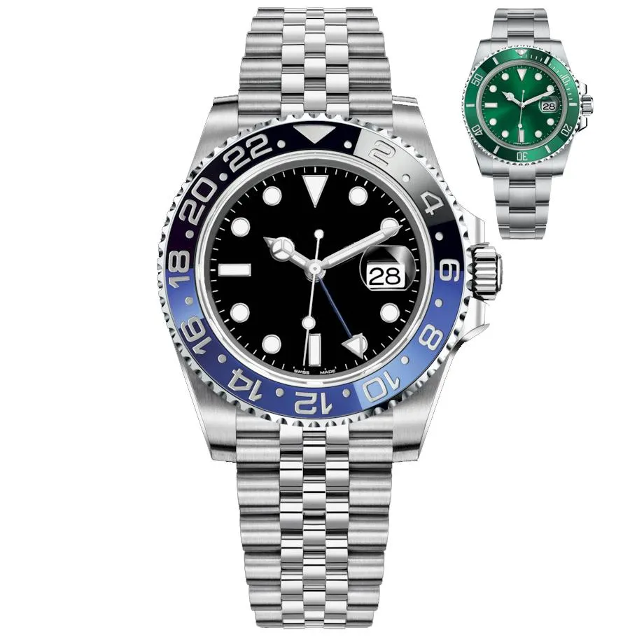Męskie zegarki wysokiej jakości ramka ceramiczna 116610 Mężczyźni Pasek ze stali nierdzewnej Automatyczny zegarek mechaniczny 2813 Ruch na rękę Sapphire Superior