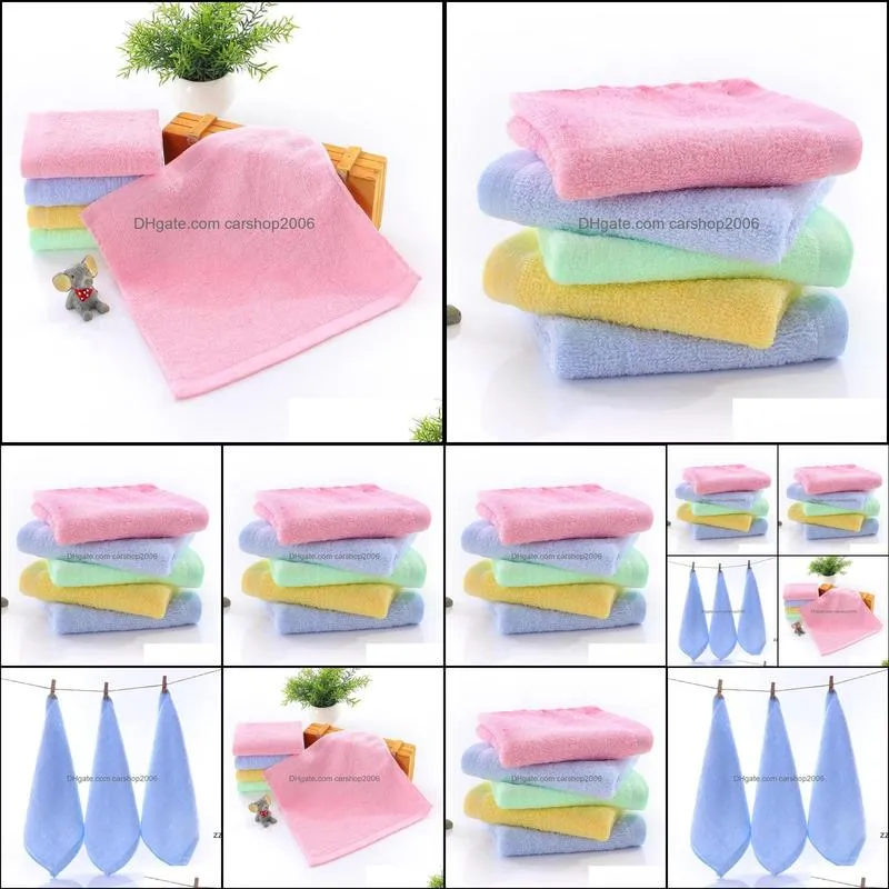soft small square absorbent full bamboo baby towel custom embroidered HWE8081