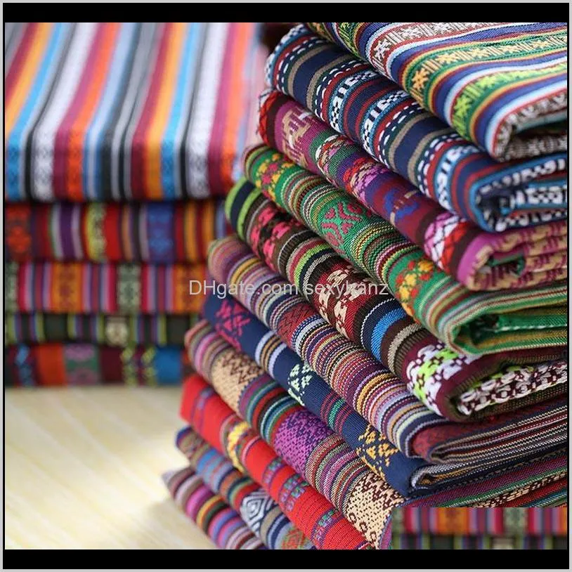 ethnic print african cotton linen fabric diy handmade sewing fabric for sofa bags dress home decor table cloth 145*45cm1