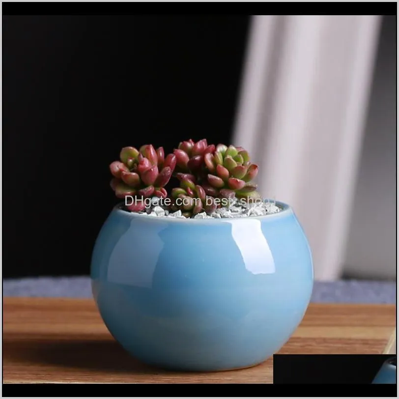 9 colors ceramic pots succulents flower pot small ball round white porcelain white color mini creative dhb524