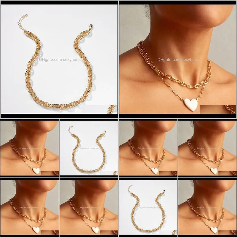 fashion jewelry 2021 bold pig nose metal chunky chains links choker necklaces for women stackable cuban chain chokers