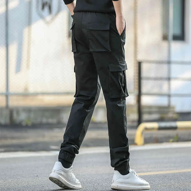 Mens Long Pants High Waisted Long Length Men Black Cargo Pants Elastic Waist Bands Large Size Big Tall Thin Trousers Male 210518 From Lu01 30.45 DHgate.Com