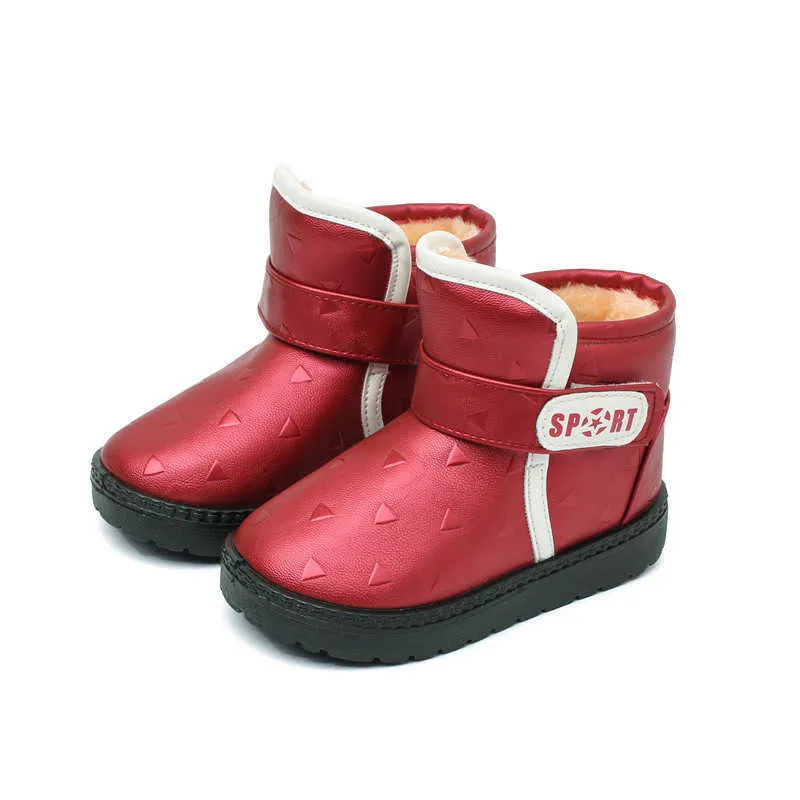 Champagne Waterproof PU Rubber Snow Boots For Girls Short Ankle