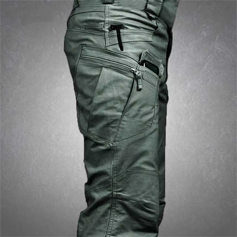 Tactical Cargo Byxor Män Militär Vattentät Casual Byxor Man Flera Pocket Andningsbar Army Pant Mens Workwear Plus Size 211119