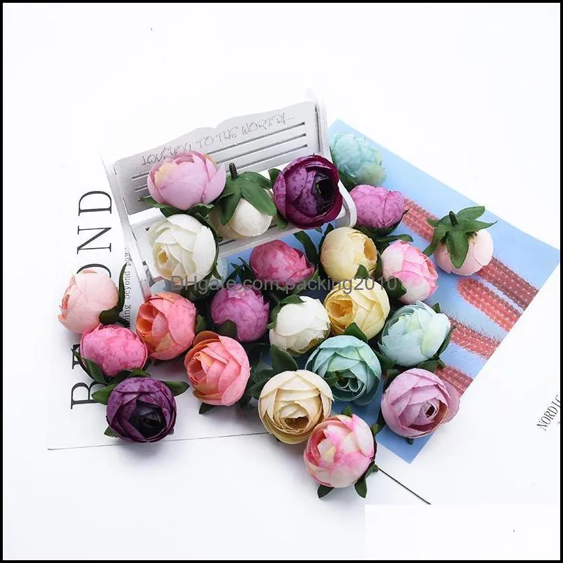 100/200 Pieces Tea Buds Roses Christmas Decorations For Home Diy Gifts Box Wedding Decorative Flowers Wall Artificial & Wreaths