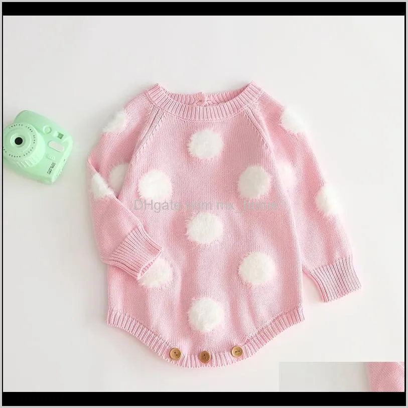 newborn girls autumn knitted rompers long sleeve flocking wool pullover kids onesies girls soft solid outfits 0-3t