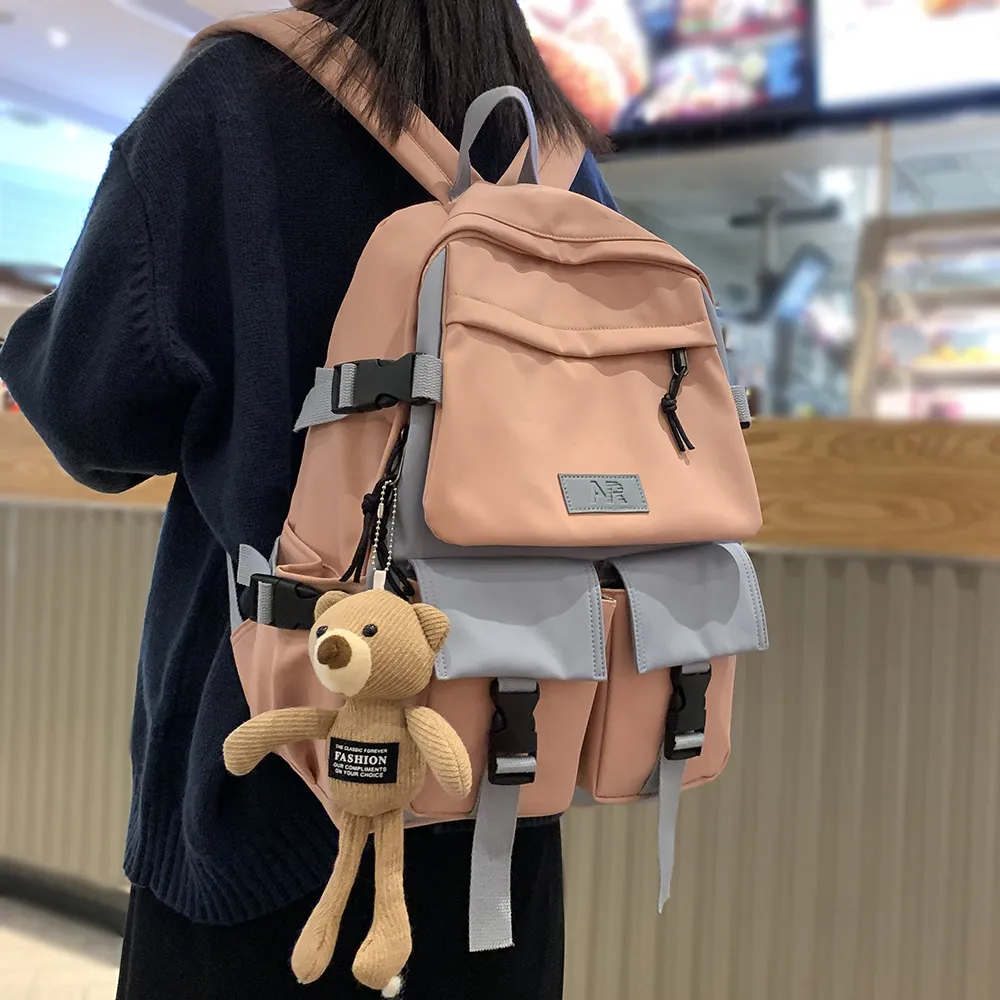 Mochila bonito fêmea fêmea estudante estudante livro menina senhora harajuku kawaii mulheres impermeável escola sacos legal laptop