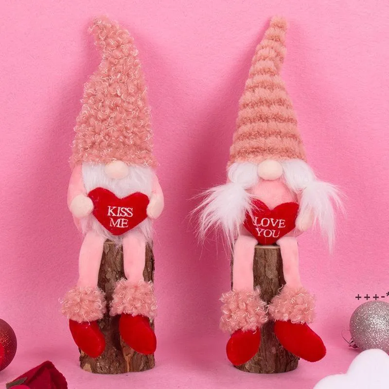 Alla hjärtans dag gnome plysch docka Scandinavian Tomte Dwarf Leksaker Alla hjärtans gåvor för kvinnor / män Bröllopsfesttillbehör JJE12164