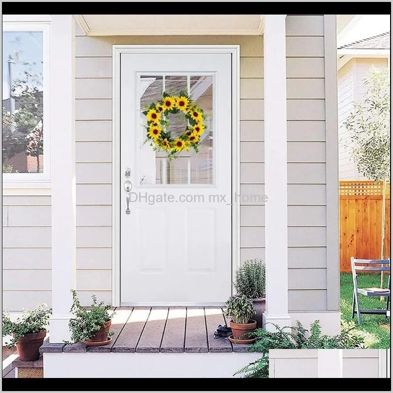 artificial round spring sunflower wreath large decoration for wedding front door decorative flowers & wreaths