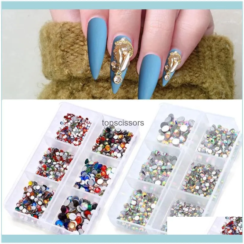 Decorations Salon Health & Beautybox Mixed Size Flatback Beads Crystal Gems 3D Nail Decoration Multicolor Glass Art Rhinestones Aessories Ma