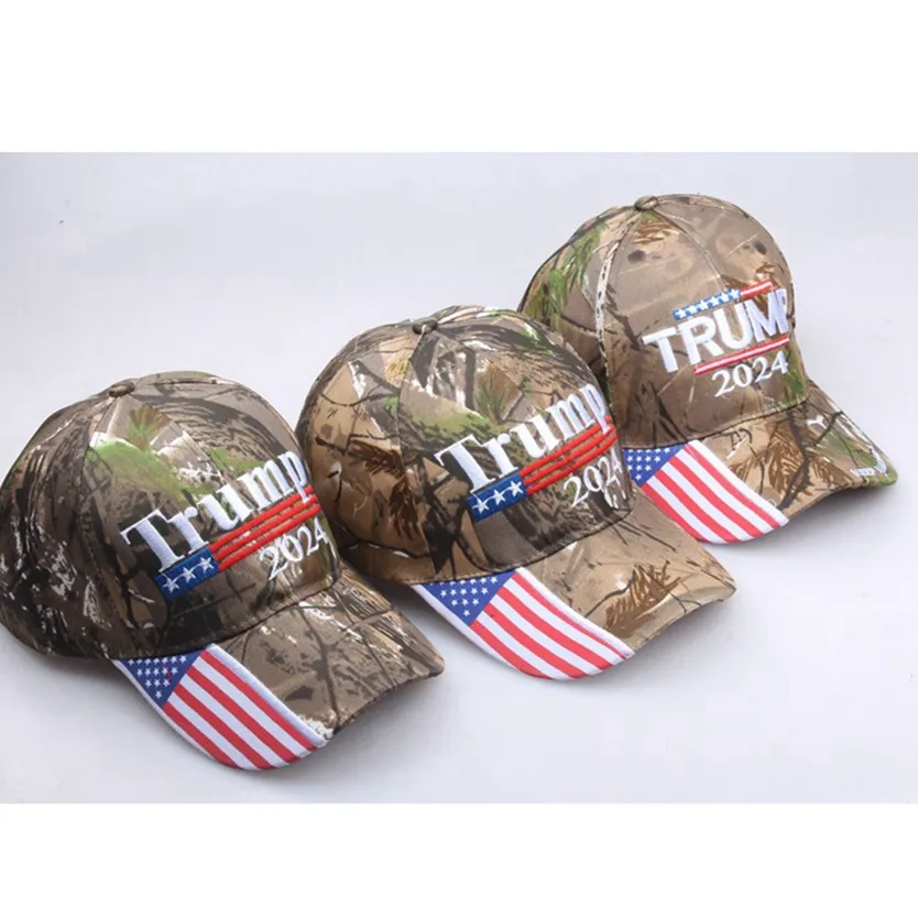 Donald Trump 2024 Chapeaux Camouflage Élection présidentielle américaine Casquettes de baseball réglables Sports de plein air Camo Trump Hat CYZ3151